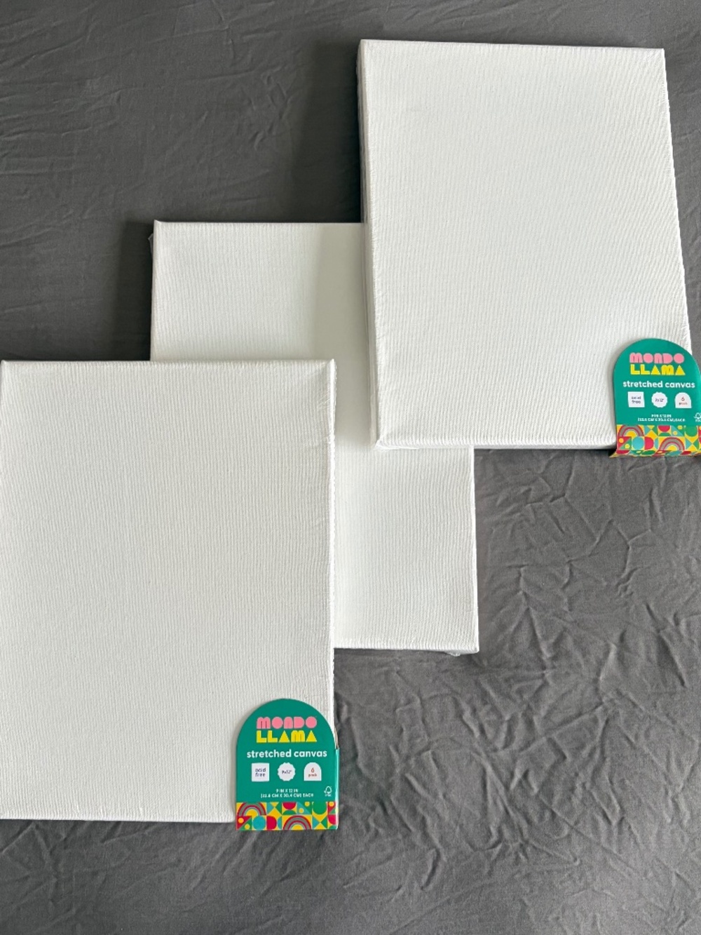 🎨 Bundle of 3! NWT Stretched Canvas 9x12" Boards for Painting, Art, Sketching